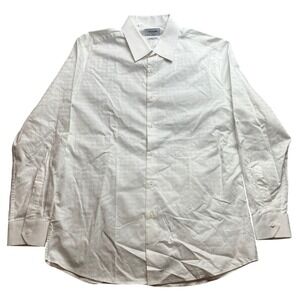 DUCHAMP LONDON Shirt Mens Extra Large White Checked Preppy Academia Career‎